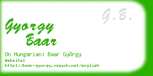 gyorgy baar business card