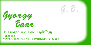 gyorgy baar business card